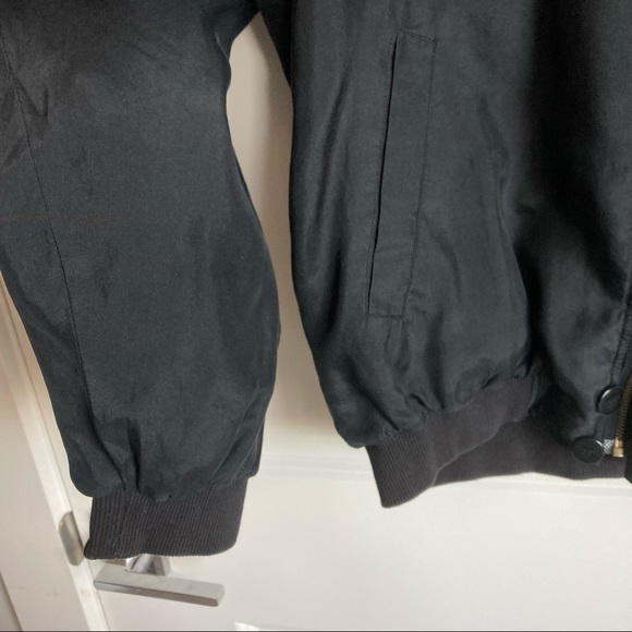 Black Silk Bomber Jacket - Picture 4 of 4